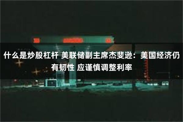 什么是炒股杠杆 美联储副主席杰斐逊：美国经济仍有韧性 应谨慎调整利率