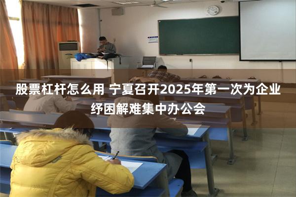 股票杠杆怎么用 宁夏召开2025年第一次为企业纾困解难集中办公会